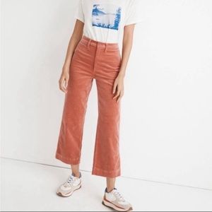 Madewell wide-leg cropped corduroy pants size 28